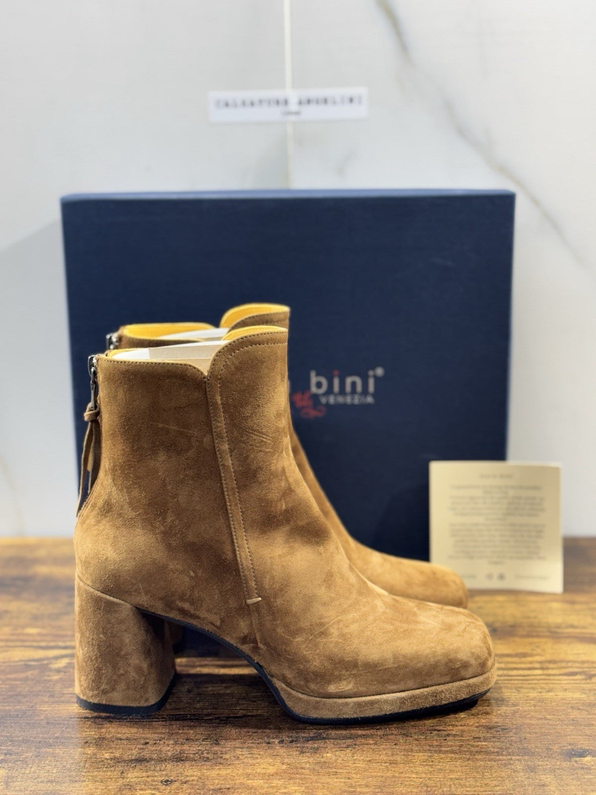 Mara Bini Stivaletto Donna Lavorazione A Sacchetto  Con Tacco Suede Acero 36