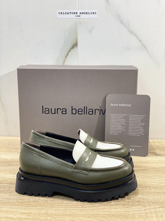 Laura Bellariva Mocassino donna Pelle Verdone Extra Light 38