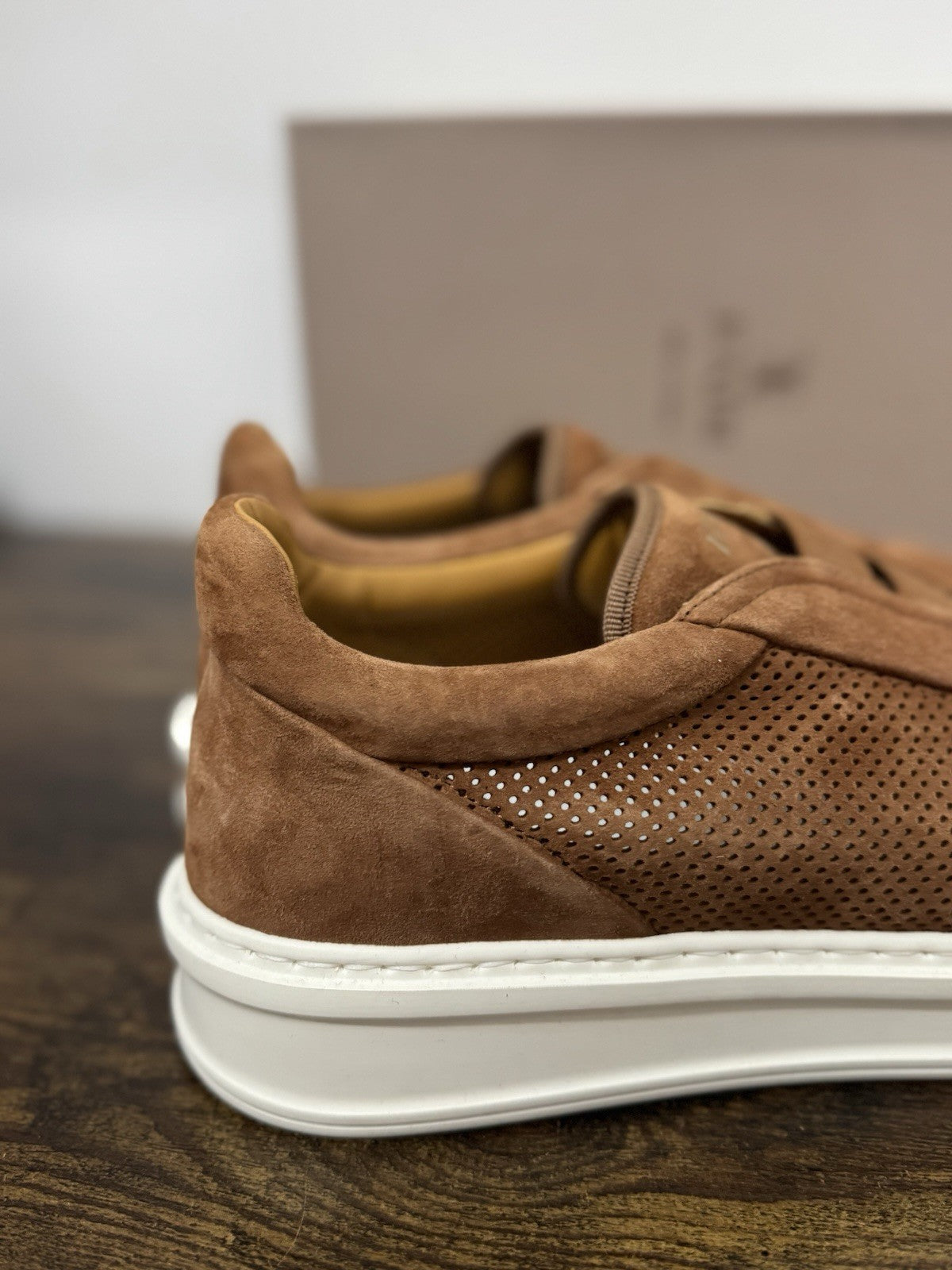 Fabi Sneaker Slip On Suede Cuoio Traforata Casual Uomo 40