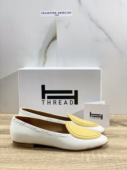 Thread Milano Mocassino Donna Lilly  Pelle Bianco Made In Italy 37