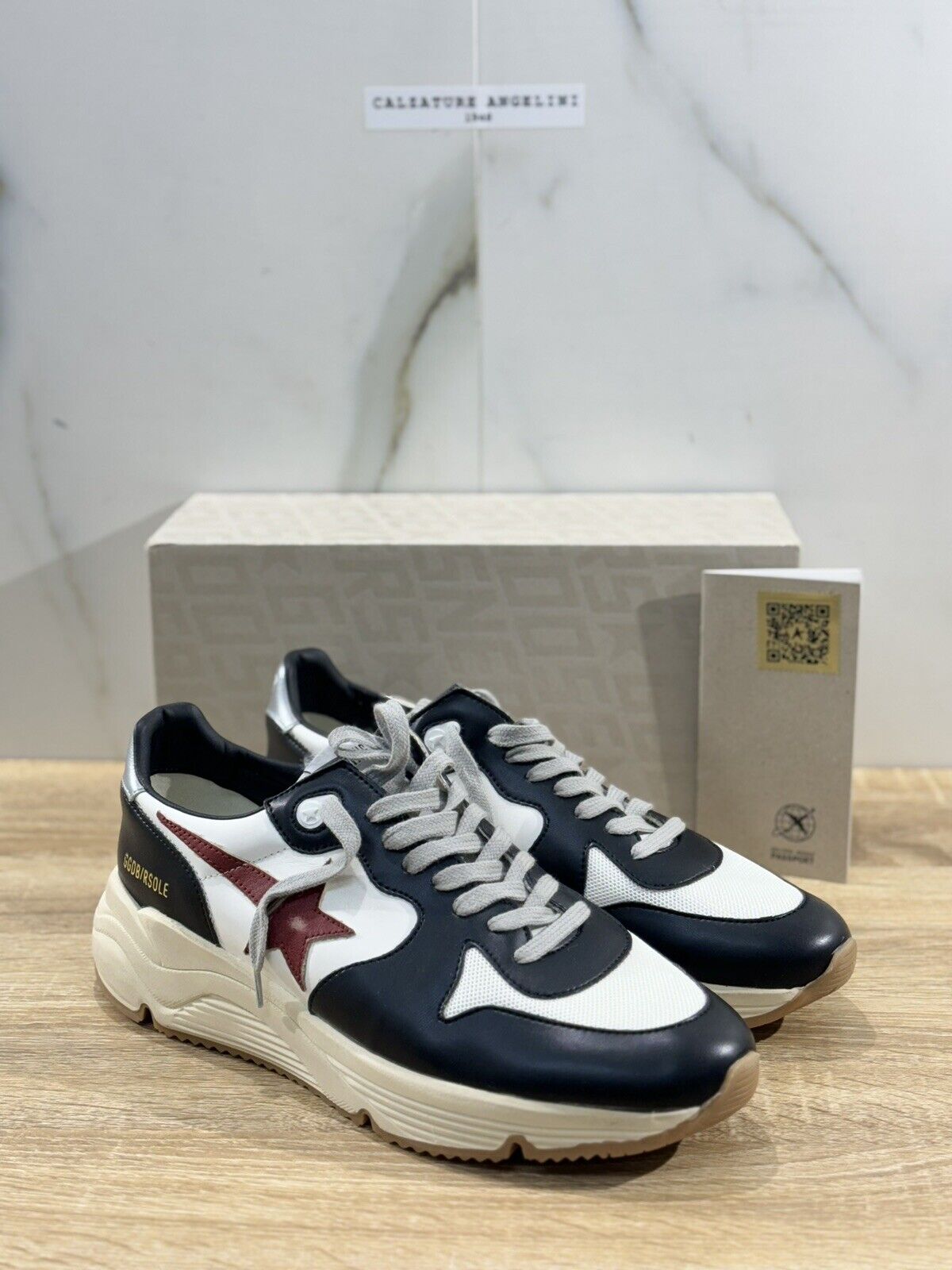 Golden Goose Sneaker Uomo Running Sole  Nero   Pelle Luxury Men Sneaker 44