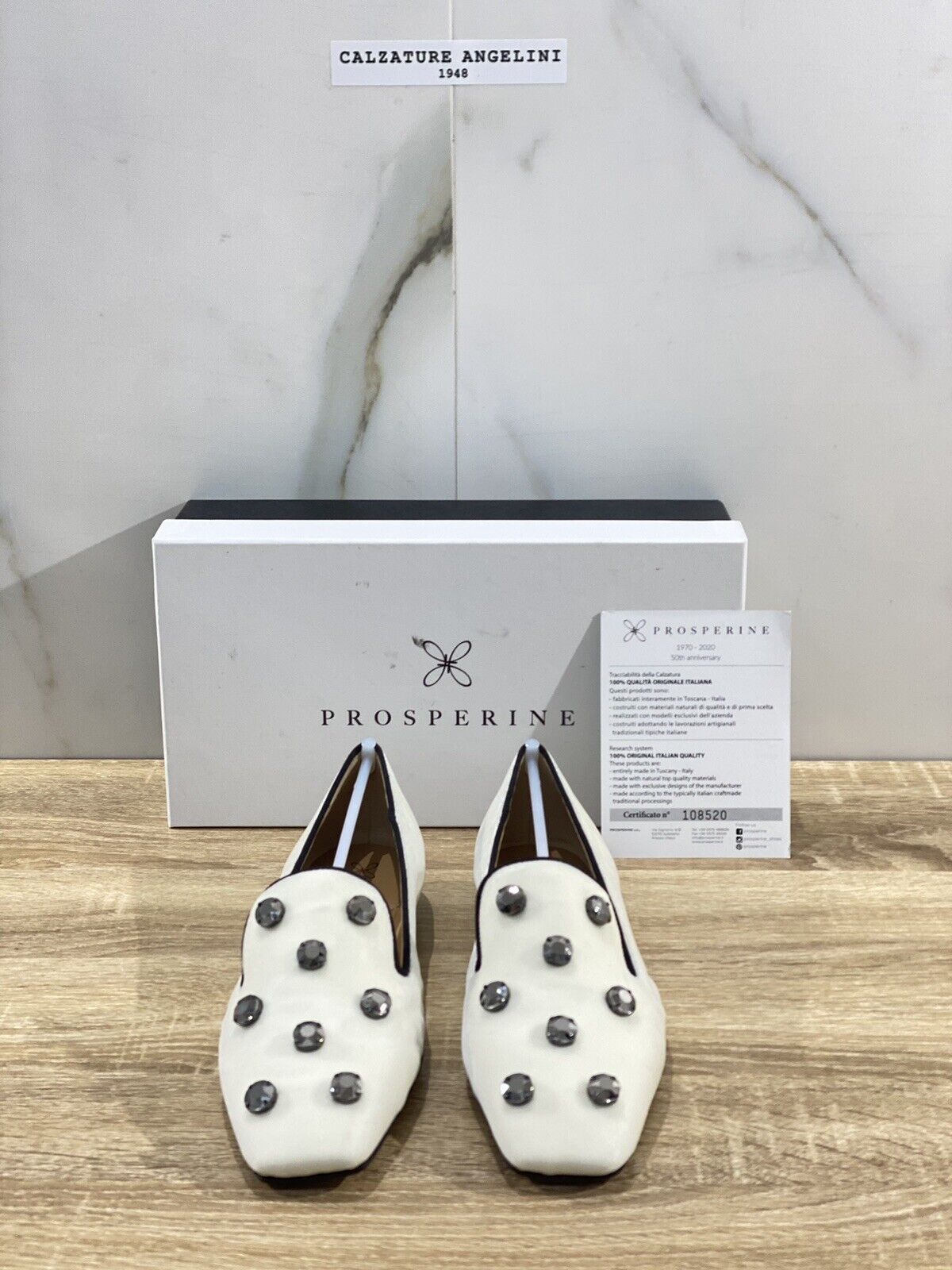 Prosperine Mocassino donna in Velluto Bianco luxury made in italy 37