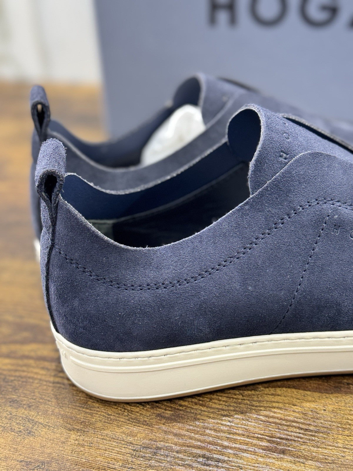 Hogan H668 sneaker Slip On  Pelle Blu   memory foam Luxury HoganShoes Uomo 40.5