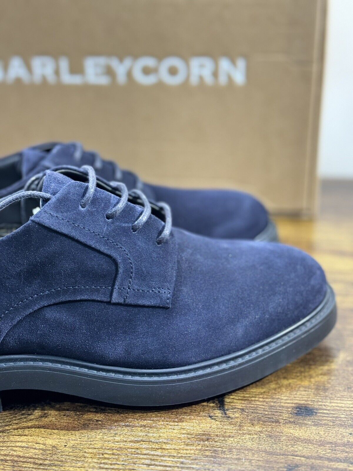 Barleycorn Scarpa Uomo Derby Sleek Pelle SuedeBlu Extralight Casual Men Shoes 39