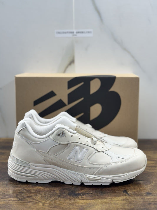 New Balance 991 Made In Uk Limited Edition 100% Leather White Icon 45