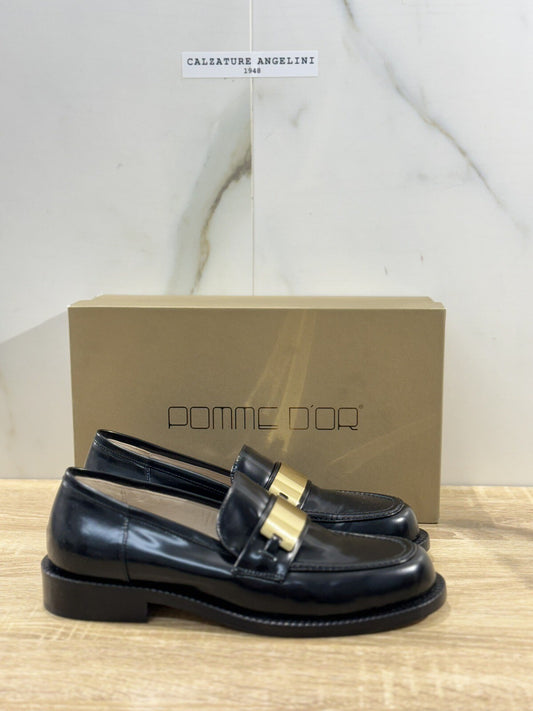 Pomme D’or Mocassino Donna 2080 Pelle Nero Casual Luxury Loafer 39