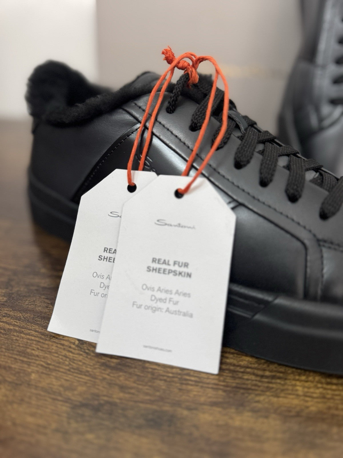 Santoni Sneaker Pelle Grey Fur Interna Luxury Scarpa Santoni Uomo 42