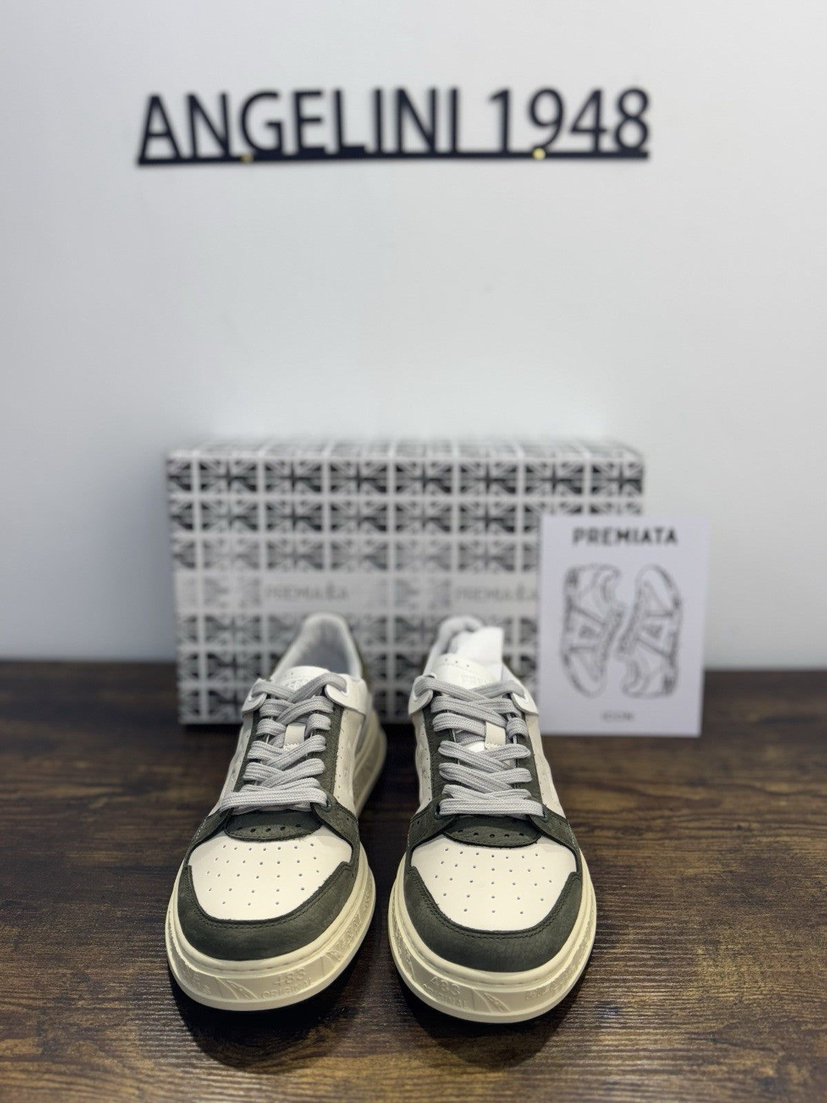 Premiata Quinn     Sneaker Pelle Bianca  Verde Casual Premiata Uomo 41