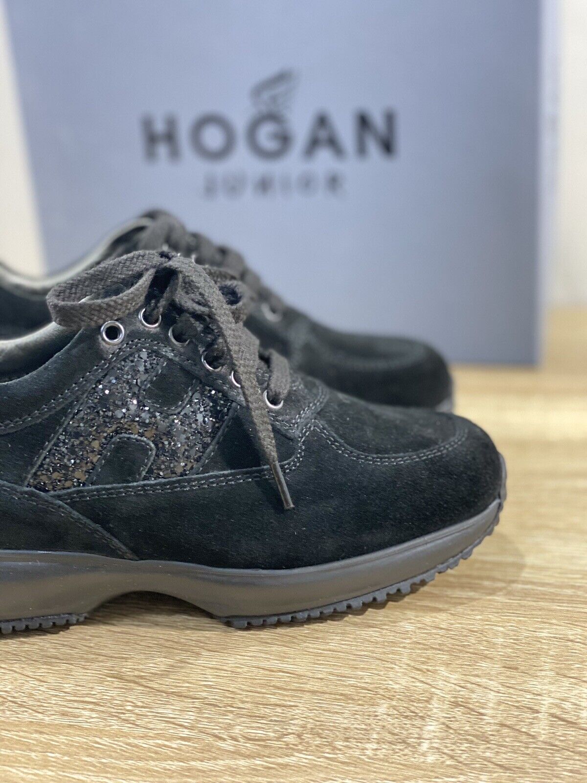 Hogan Junior Interactive Bambina Suede Nero Strass Casual Baby Hogan 29