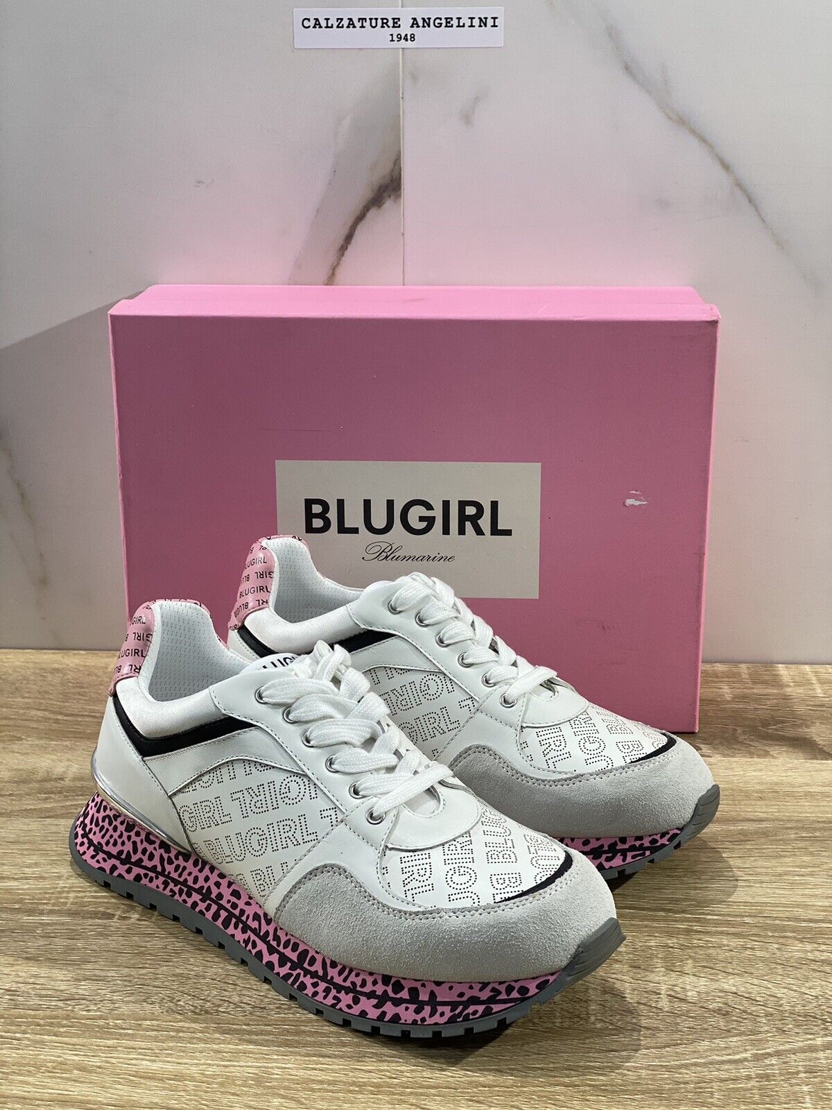 Blugirl Blumarine Donna sneaker babe White Pink casual shoes 41