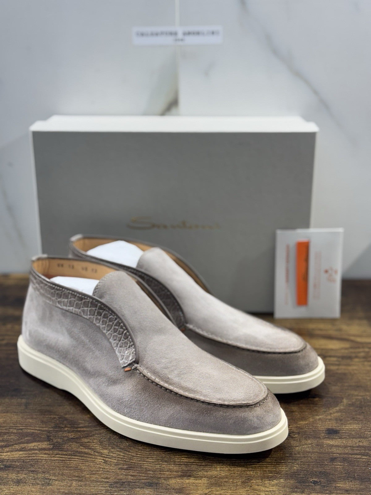 Santoni Polacco Open Walk Suede Beige   Luxury Santoni Uomo 46