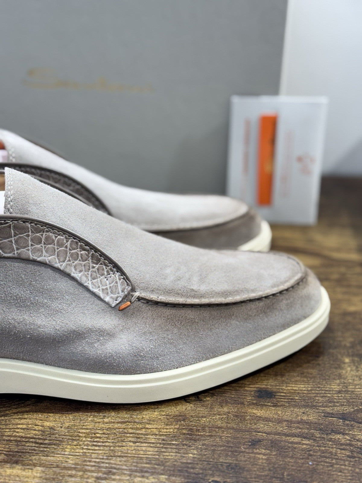 Santoni Polacco Open Walk Suede Beige   Luxury Santoni Uomo 46