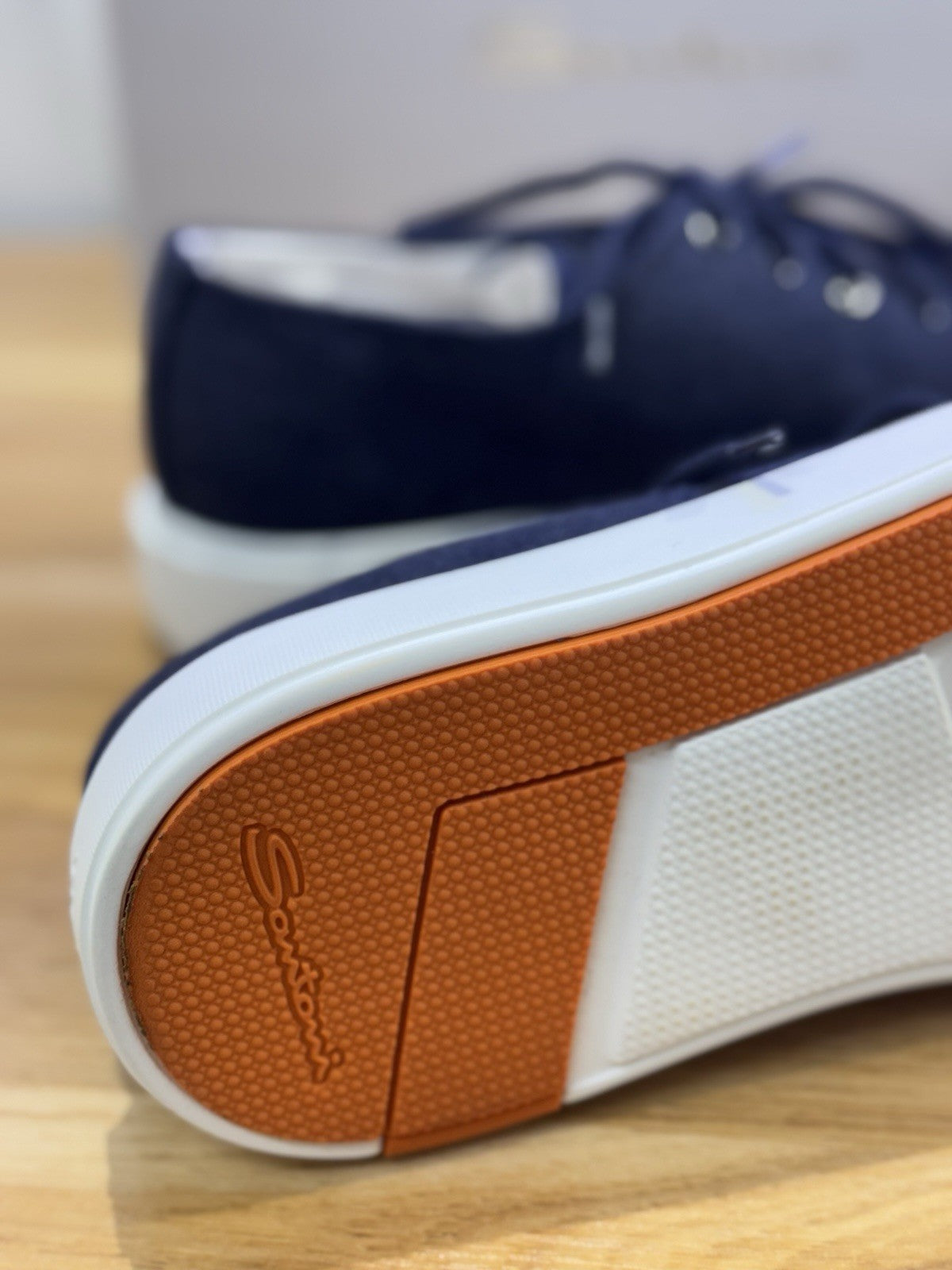 Santoni Icon  Sneaker Fabric  Blu  Luxury Santoni Scarpa Uomo 41.5