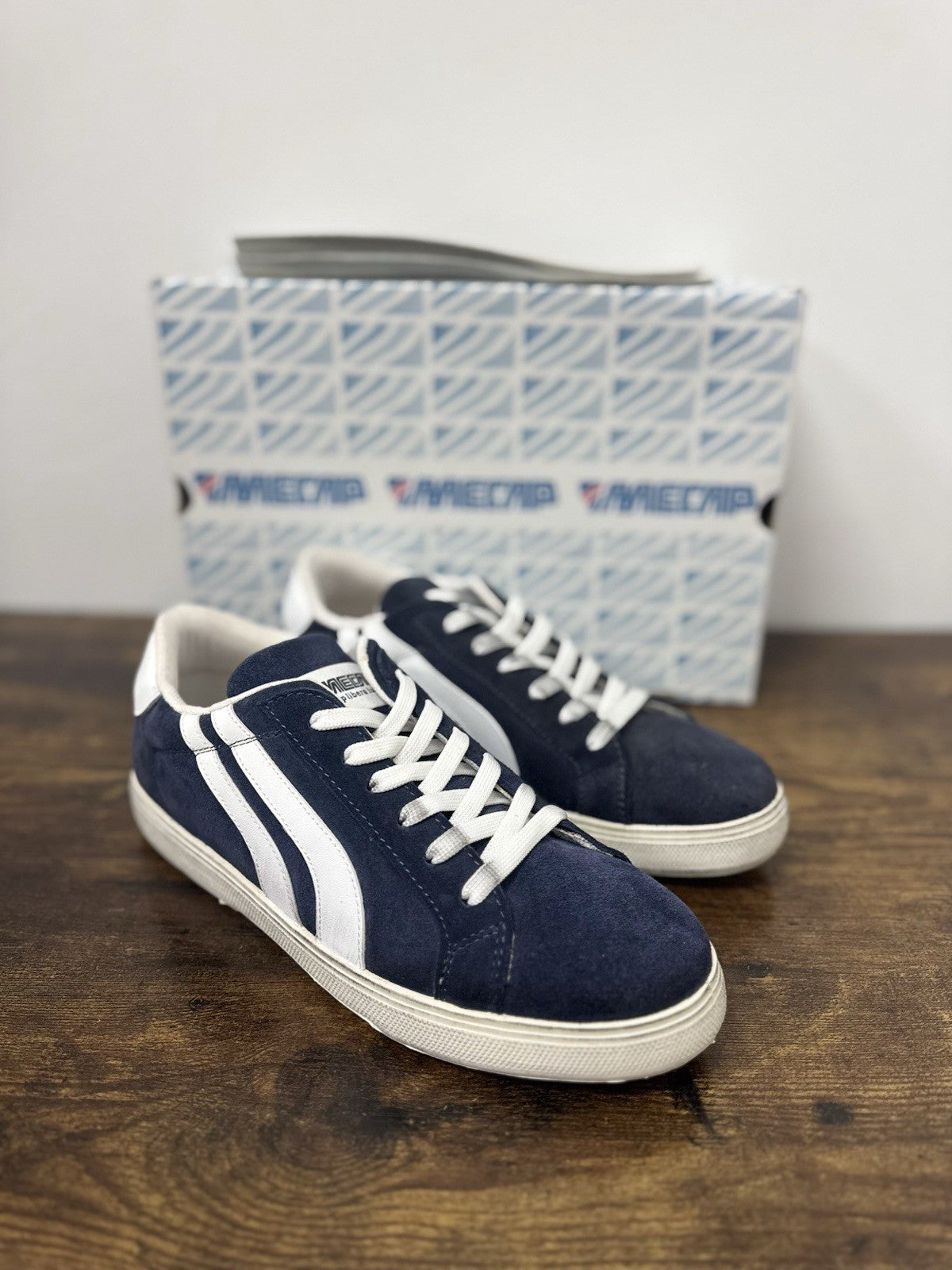 Mecap Sneaker Pelle Suede Blu   Casual 100% Made In Italy Mecap Uomo 44
