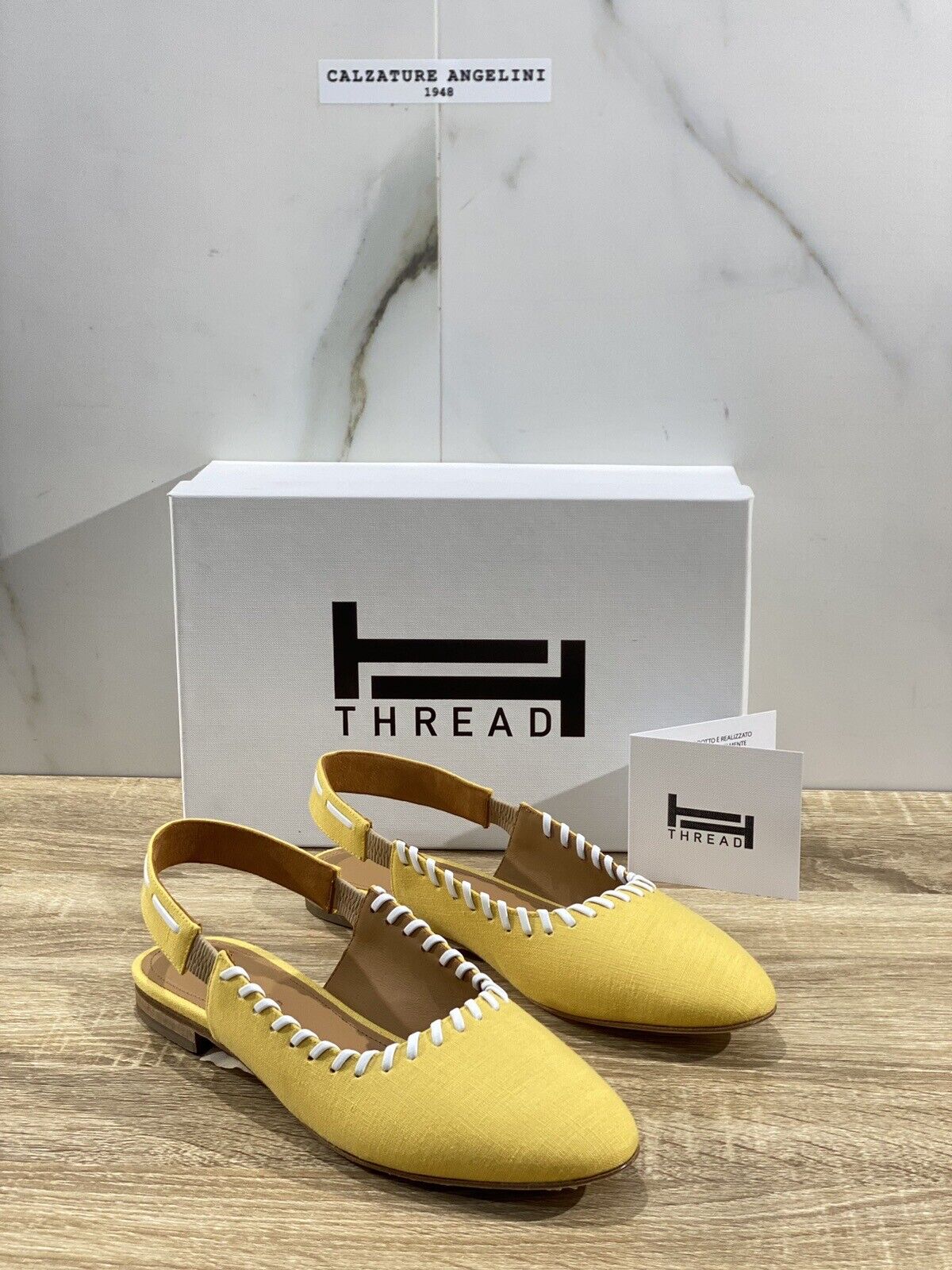 Thread Milano Sandalo Donna Thushi In Lino Giallo Made In Italy 40