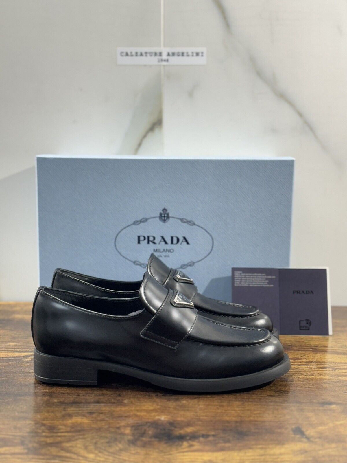 Prada Mocassino Donna In Pelle Spazzolata Nero Luxury Prada Woman Icon Loafer 36