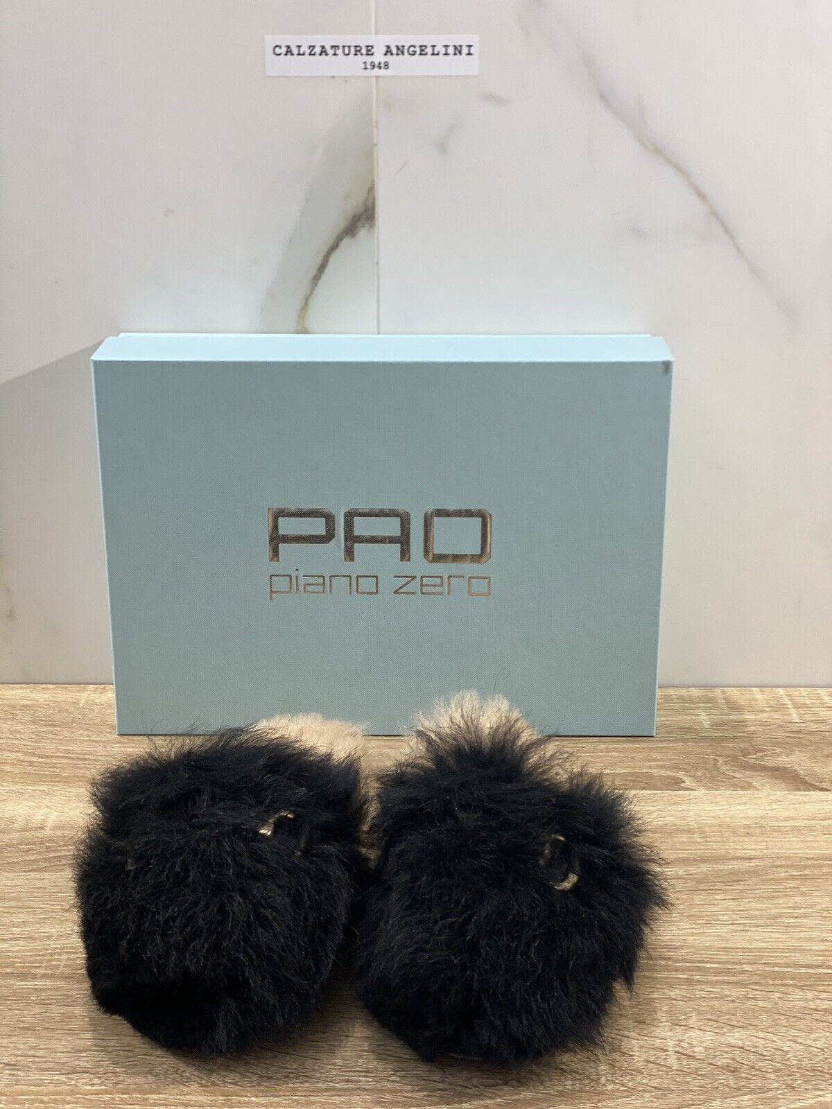 Piano Zero Scarpa Donna Mules Eco Fur Nero Luxury Shoes 40