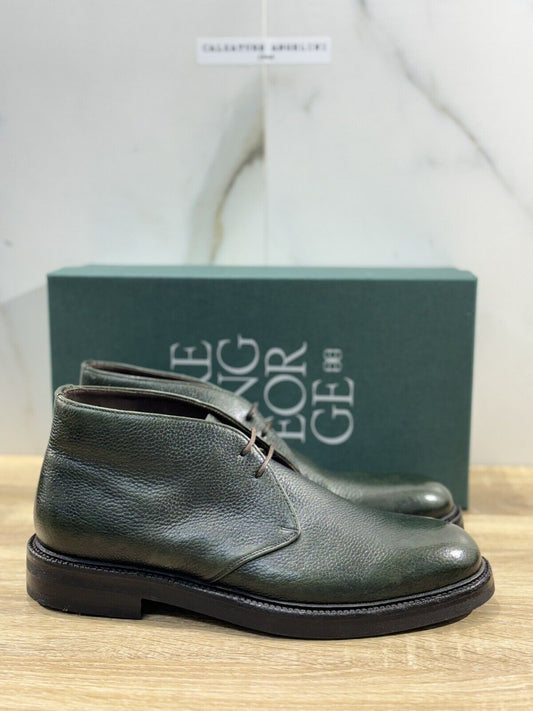 Green George Scarpa Uomo Polacchino Pelle Verdone     Fondo Extra Light 42