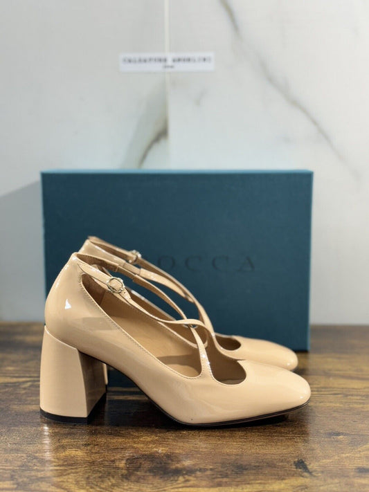 A.Bocca Two For Love Scarpa Donna Pelle   Beige   Con Tacco Luxury Handmade 38