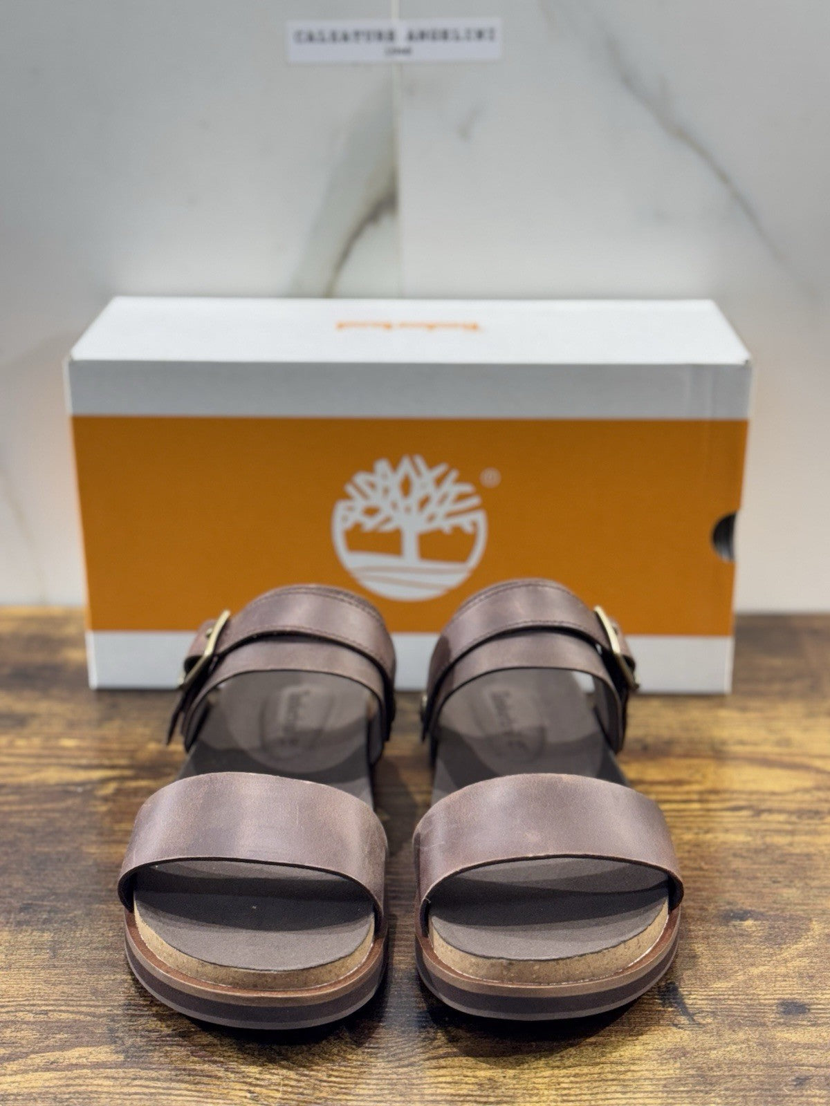 Timberland Sandalo Uomo Amalfi Blackstrap Sandalo Pelle Marrone 45