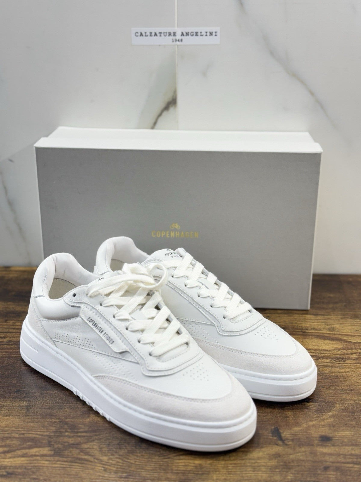 Copenhagen Sneaker Pelle Bianca Causal Shoes Uomo 44