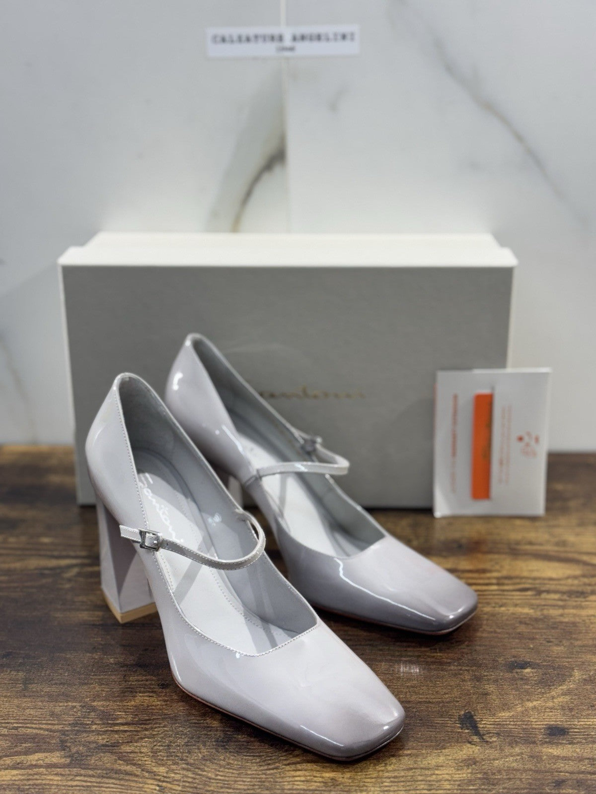 Santoni Décolleté Mary Jane Pelle Grey  Luxury Santoni Scarpe Donna 39.5
