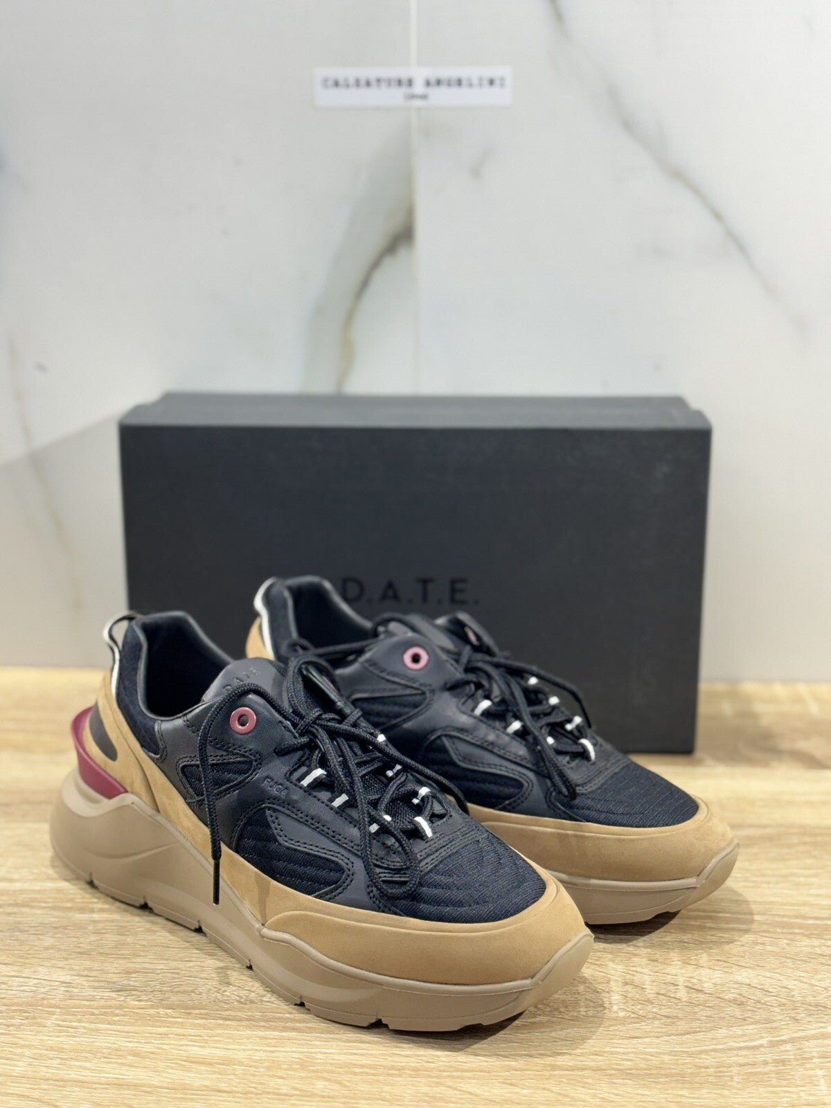 D.A.T.E Fuga Method  Nero Beige    Uomo  sneaker Pelle    Casual Shoes 44