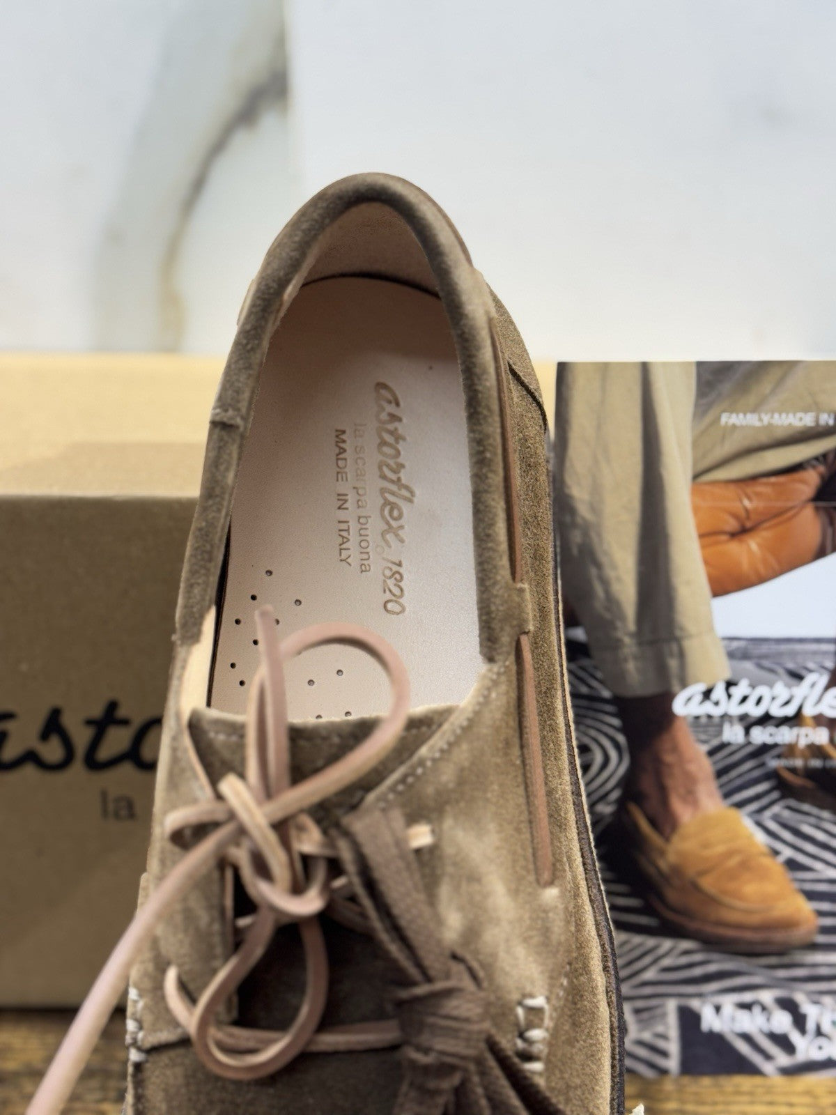 Astorflex Scarpa Dockflex Suede Dark Khaki  Handmade Quality Uomo 44