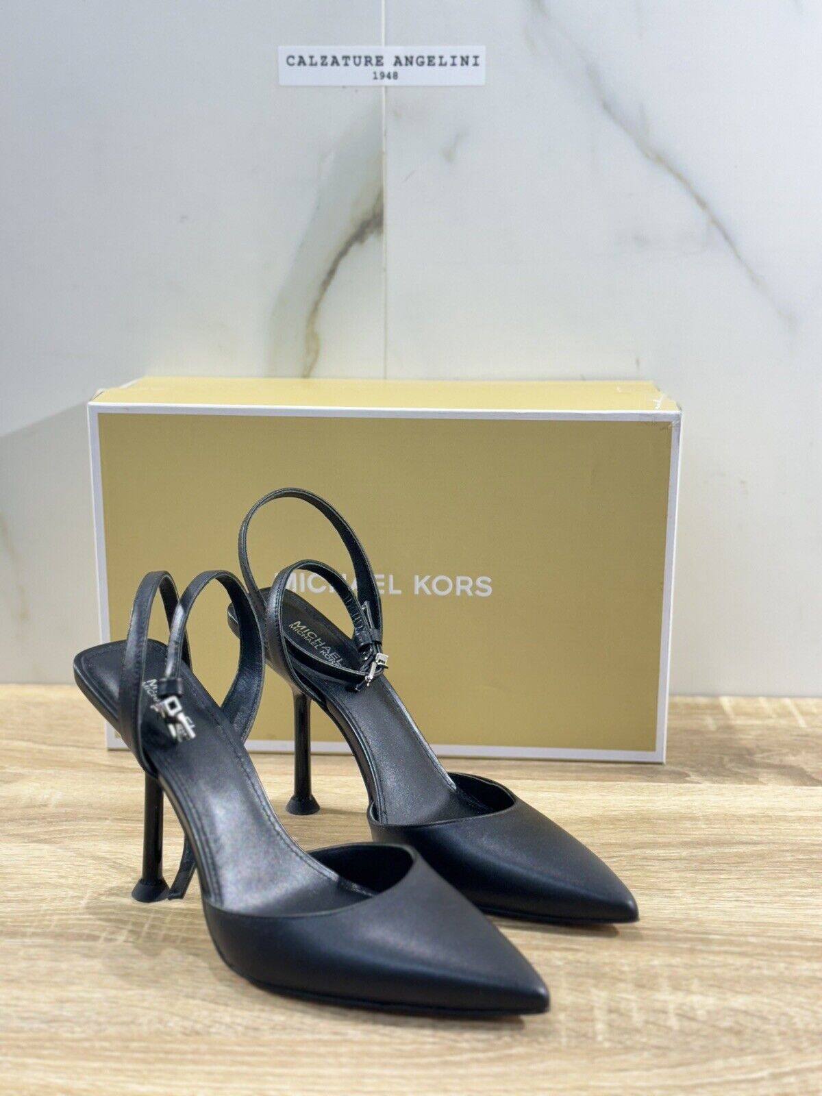 Michael Kors Imani Pump Sandalo Donna Pelle Nero  Michael Kors Shoes Woman 37.5