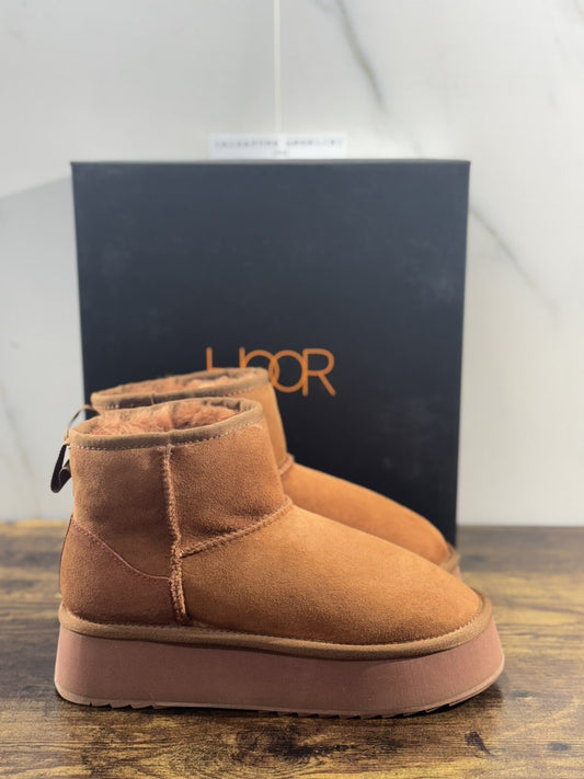 Hoor Stivaletto Donna Vega Suede Brick Mattone Zeppa Extra Light 37