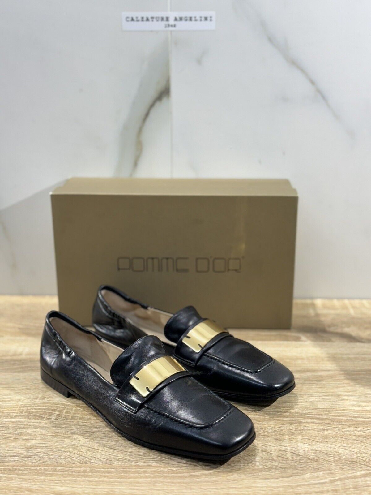 Pomme D’or Mocassino Donna 0752 Pelle Nero Glove  Casual Luxury Loafer 40