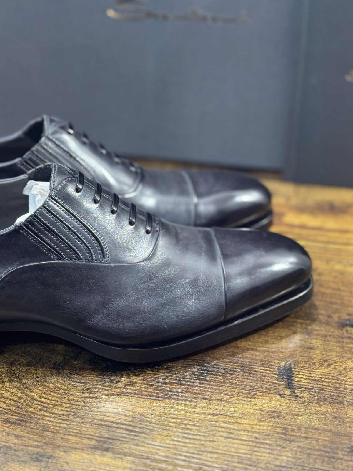 Santoni Stringata Limited Edition Box Grey Luxury Handmade Santoni Uomo 39.5