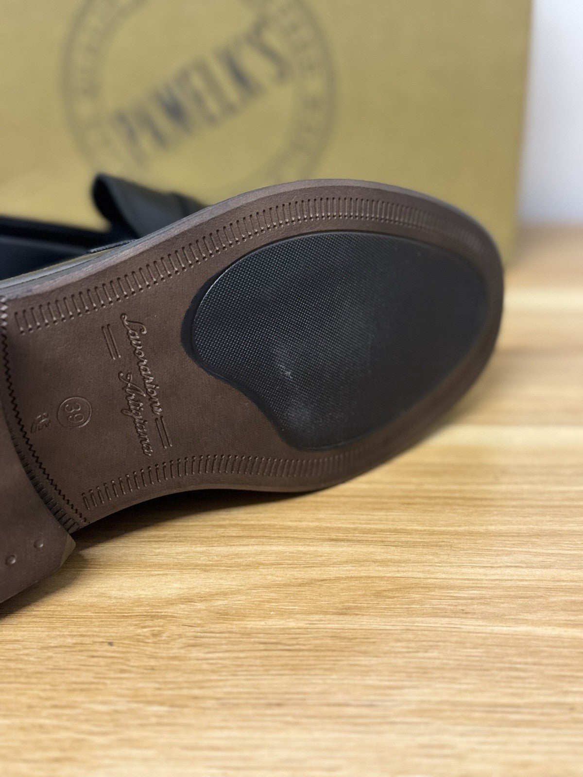 Pawelk’s Mocassino    Pelle Nero       Hand   Made  In Italy   Uomo 39