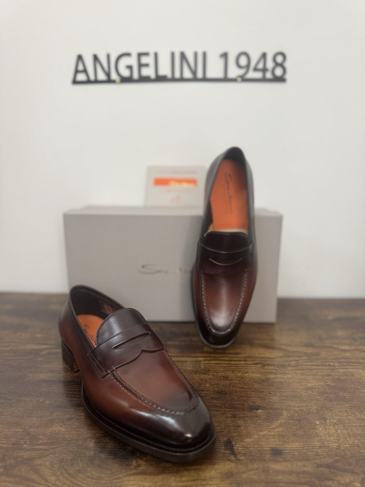 Santoni Mocassino Goodyear  Pelle  Anticata   Luxury Scarpa Santoni Uomo 41