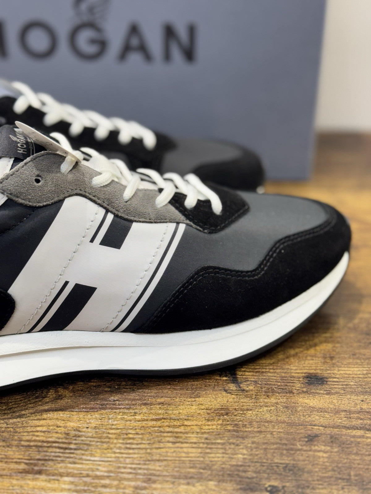 Hogan H601 Sneaker Pelle Suede Nero Memory Foam   Casual Hogan Uomo 43