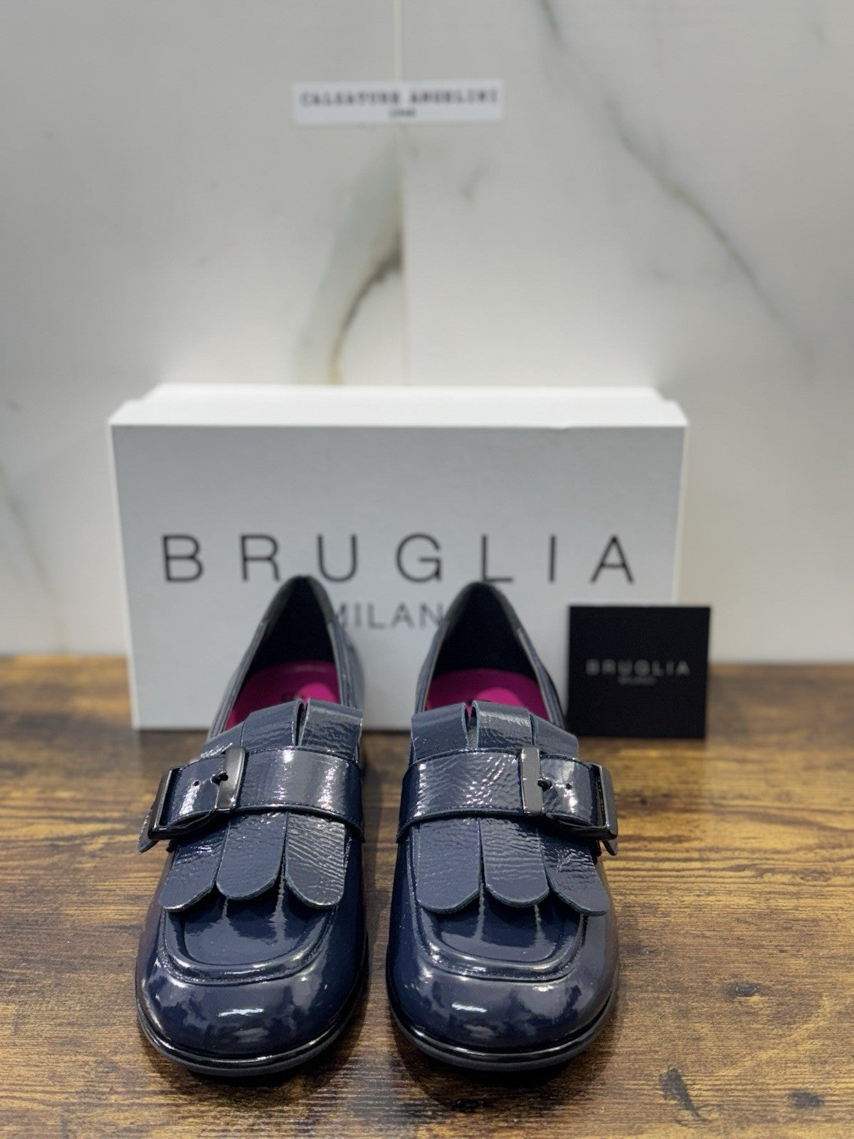 Bruglia Milano Mocassino Blu    Pelle  Top Quality Scarpe Donna 41