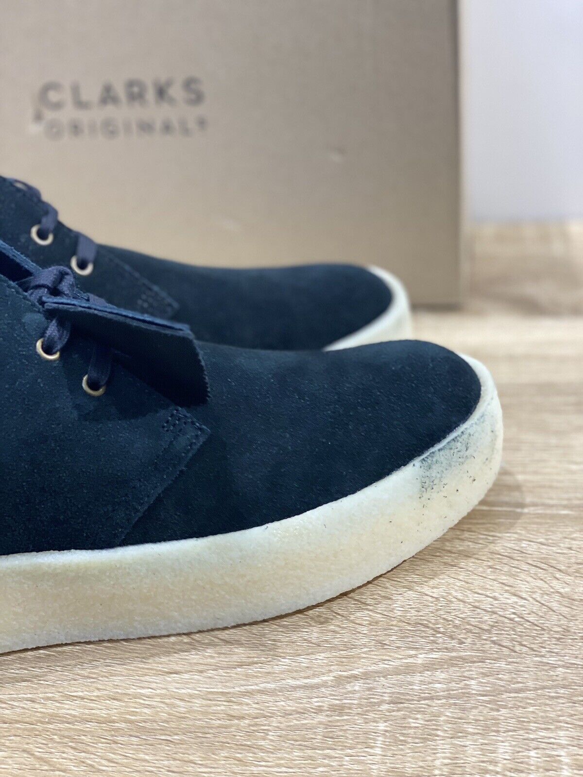 Clarks Original scarpa uomo desert cup pelle nero suede fondo crepe sole 45