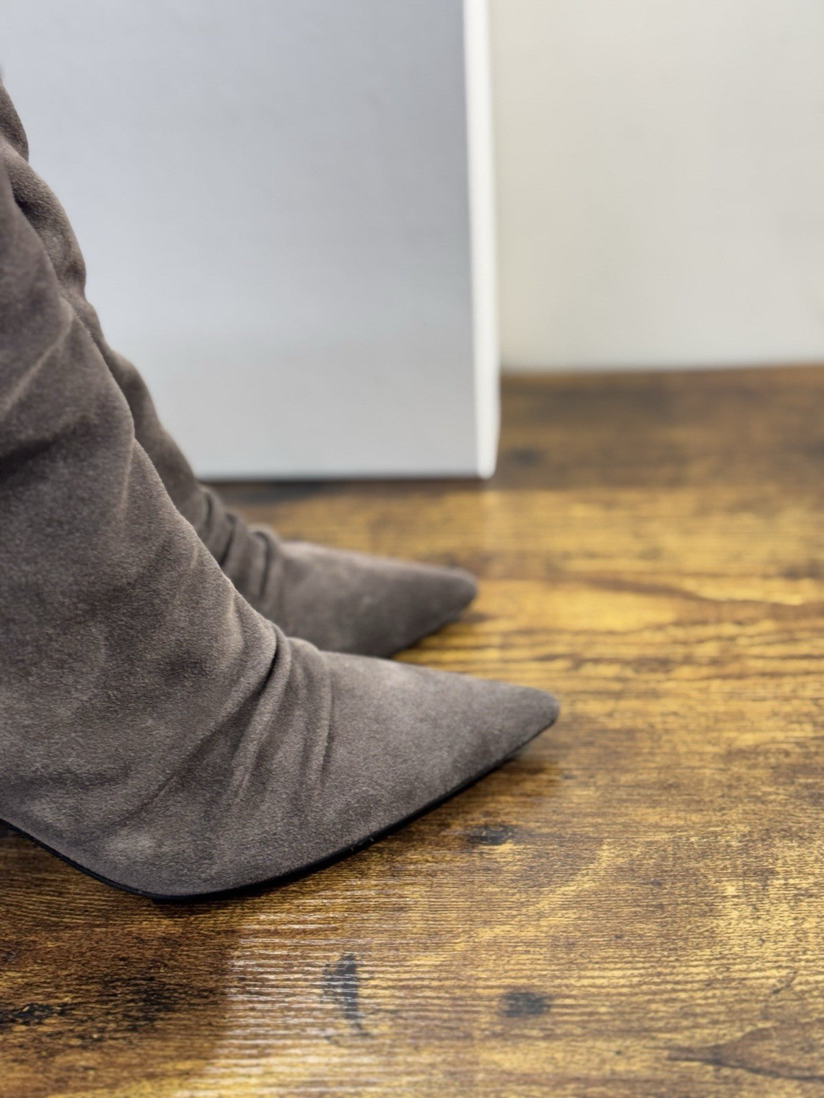 Del Carlo Stivaletto  Pelle Suede Grey  Luxury Made In Italy Boot Donna 41