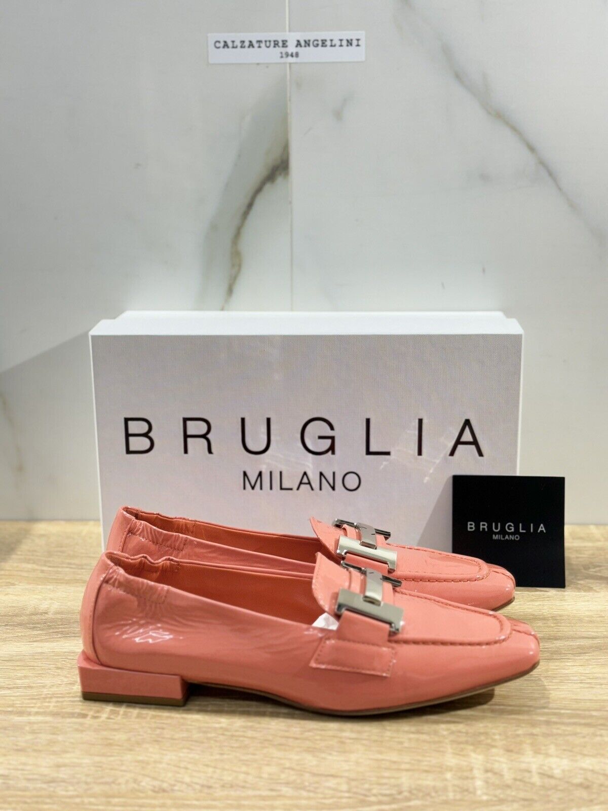 Bruglia Milano Mocassino Donna Corallo Luxury Casual Loafer Handmade 37