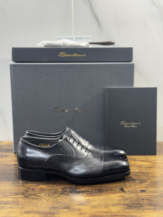 Santoni Stringata Limited Edition Box Grey Luxury Handmade Santoni Uomo 39.5