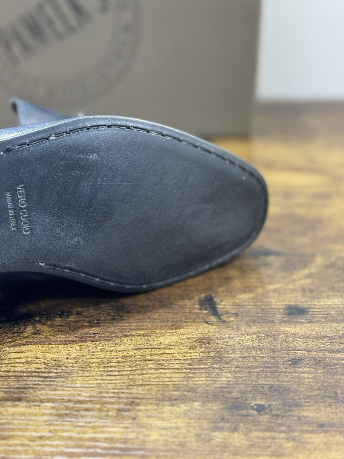 Pawelk’s Mocassino    Uomo Pelle Blu      Hand   Made  In Italy Washed  44