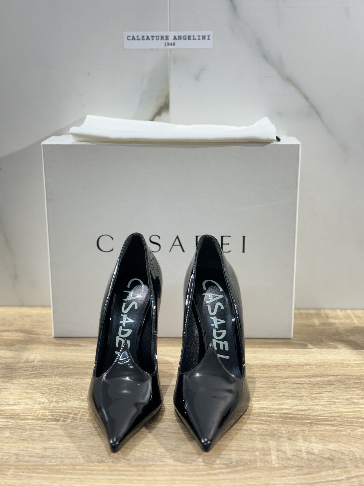 Casadei Blade  Decollete’  Pelle Vernice Nero Luxury Casadei Woman Shoes 38.5