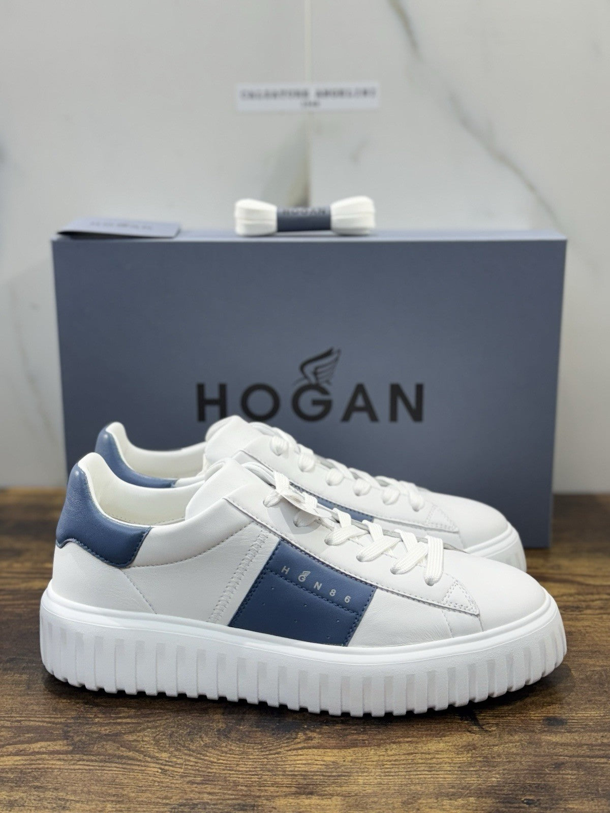 Hogan H-stripes New H Band Pelle Bianca Memory Foam Scarpa Hogan Uomo 42.5