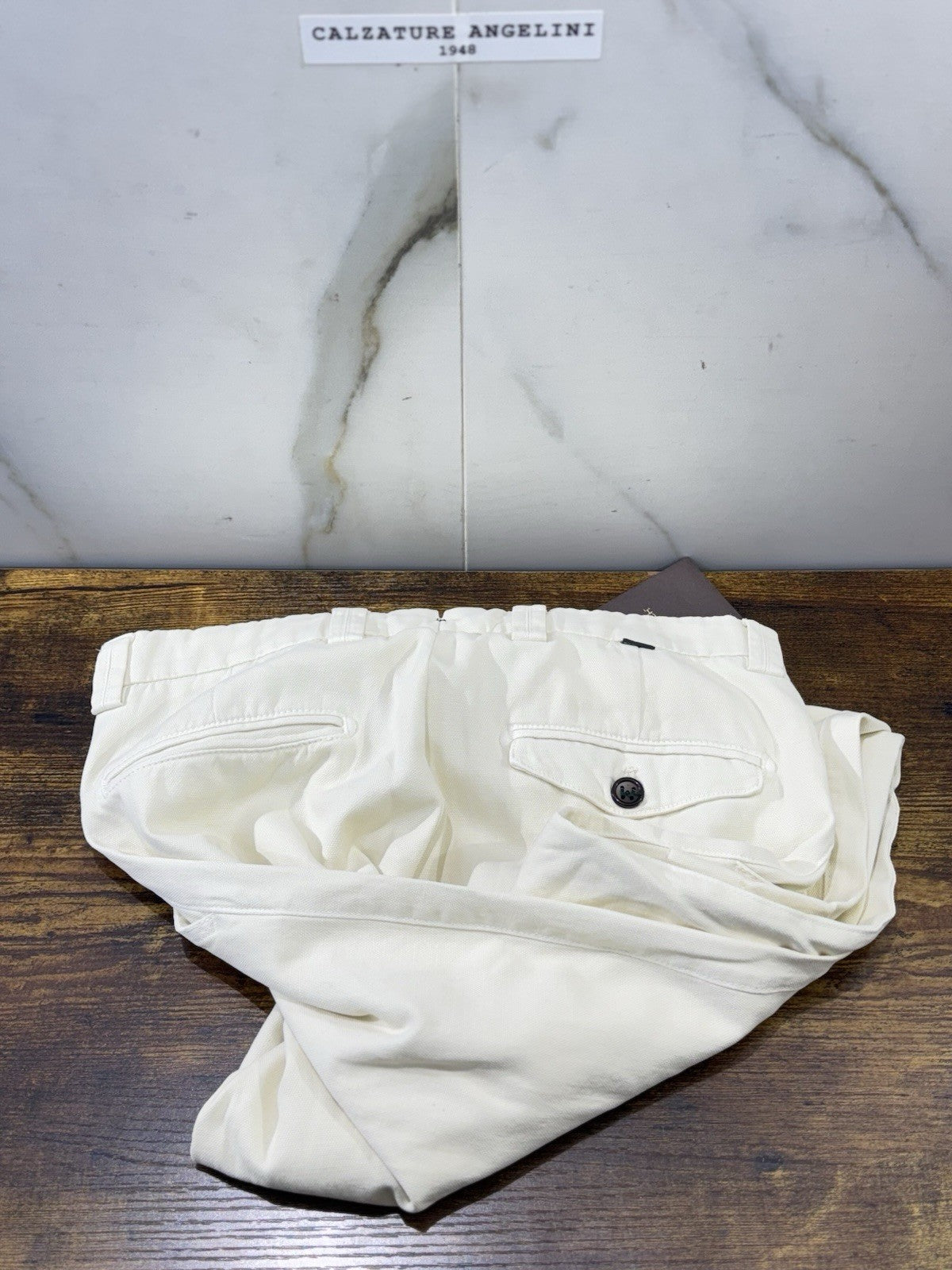 Berwich Pantalone Cotone E Lino Chiaia Avorio Made in Italy  Uomo 44