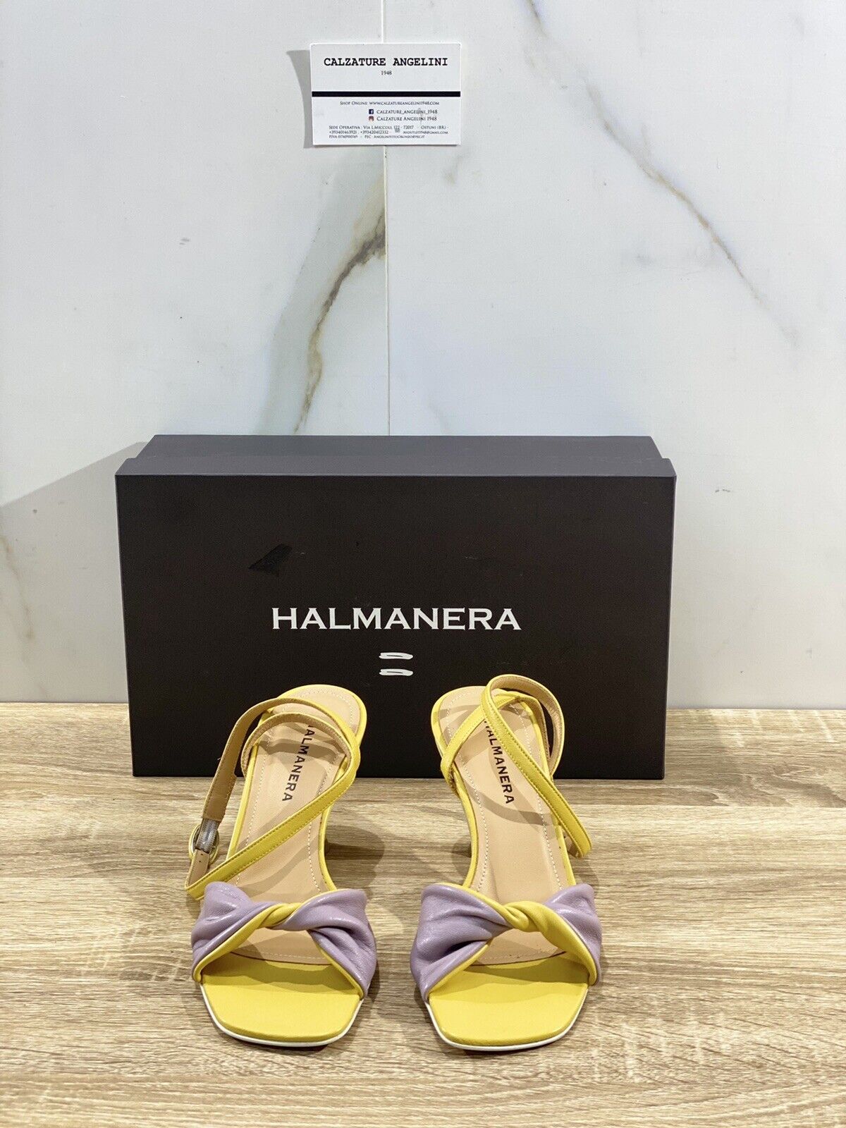 Halmanera Sandalo donna  in pelle Malva Giallo  36