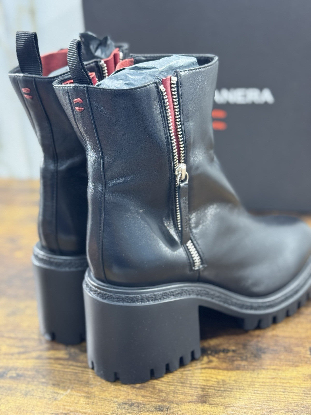 HALMANERA Stivaletto    Pelle Nero  Con Tacco Luxury Made In Italy Donna 41