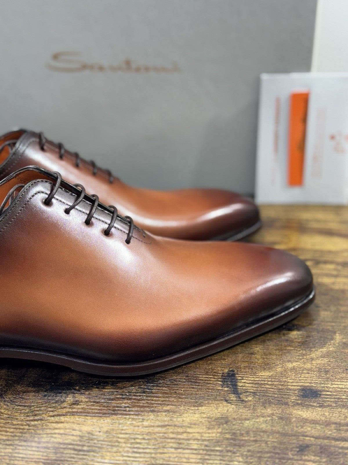 Santoni Stringata 5 Fori Limited Custom Made Andrea Santoni  Pelle Cuoio 42