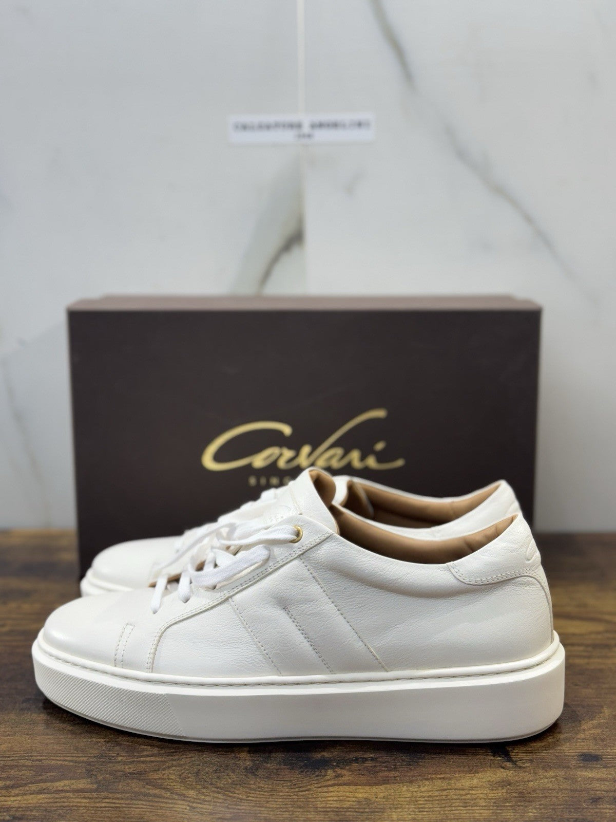 Corvari Scarpa Uomo Sneaker Extra Light Pelle Bianca Casual Uomo Corvari 43