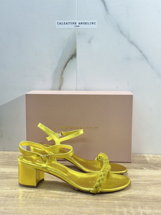 Eddi Cuomo Luxury Sandals Donna In Pelle Giallo  Fatti A Mano  Handmade 39