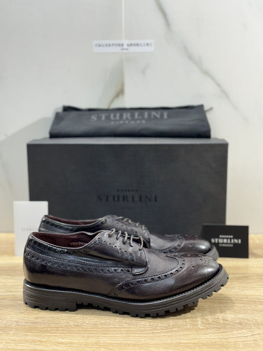 Sturlini Firenze Scarpa Uomo Pelle Bordo’ Luxury Craftmanship 41